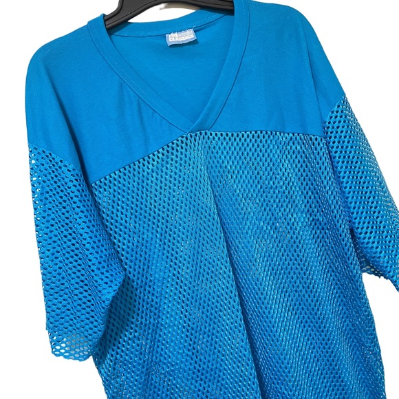 Vintage 80s 90s Blue Mesh Pro Classics Athletic Shirt - Picture 1 of 8
